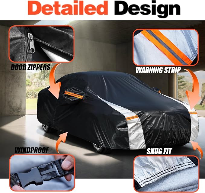 Toyota Camry Car Cover 100% Waterproof All Weather, Gift with Towel, 10 Layers Car Cover Custom Fit 1996-2026 Toyota Camry, Full Exterior Cover Rain Sun UV Protection with Door Zipper.