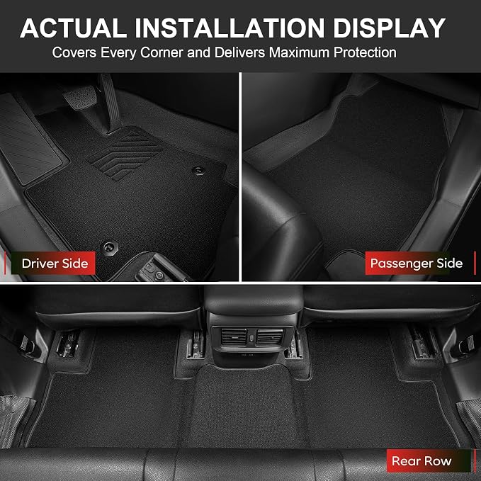 IKABEVEM Superior Carpet Floor Mats for 2020-2026 Cadillac CT5, All-Weather Waterproof Anti-Slip