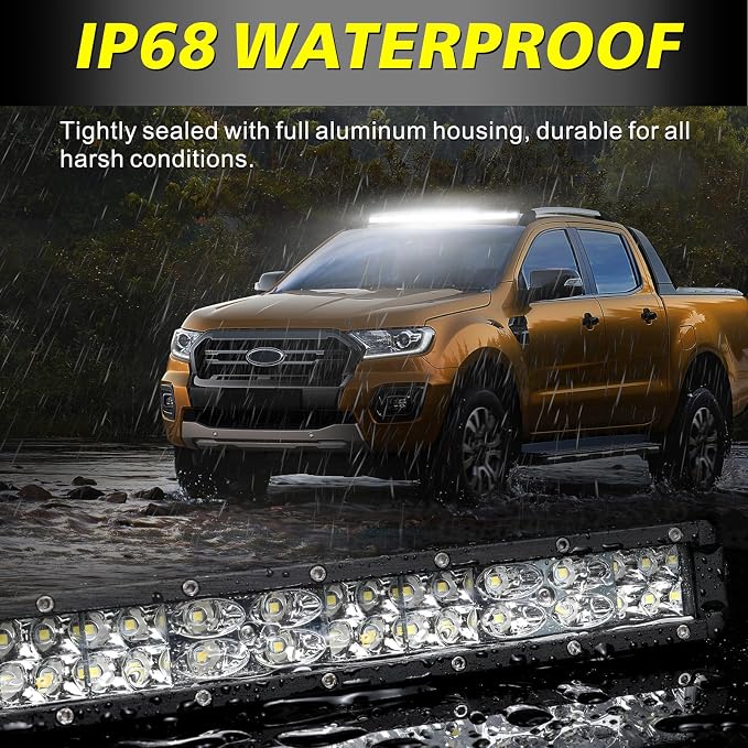 42" LED Light Bar 360W Super Slim Dual Row Offroad Driving Light | Slim Single Row Structure, Spot Flood Combo Roof Hood Bumper Light Bar for Trucks Pickup UTV SUV Can-am Toyota Bronco