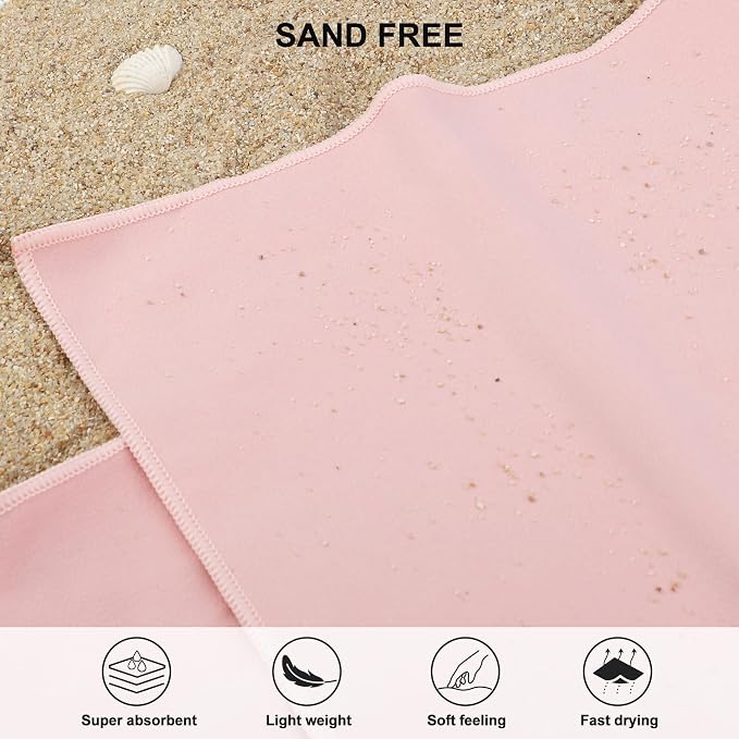 Rainleaf Microfiber Towel Quick Dry Camping & Travel & Gym Towel. Compact | Super Absorbent, Lightweight, Fast Drying. Suitable for Beach, Bath, Backpacking, Hiking, Swim.