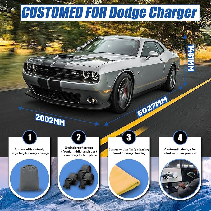 Car Cover Custom Fit for Dodge Charger (2006-2025), Dodge Challenger (2008-2025)