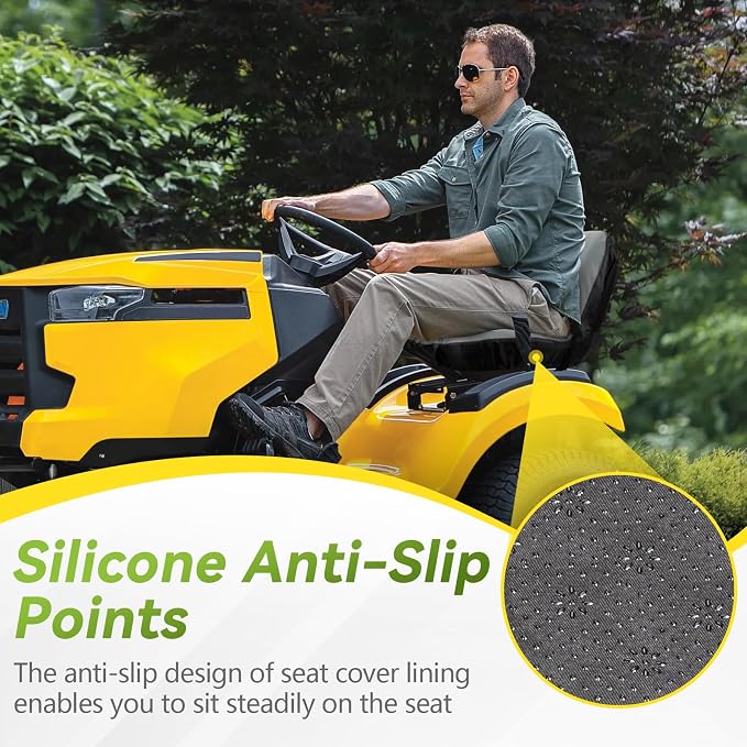 Lawn Mower Seat Cover, Weatherproof Durable Tractor Seat Cover Compatible with Husqvarna Craftsman Toro John Deere Cub Cadet Riding Lawn Mower, Medium