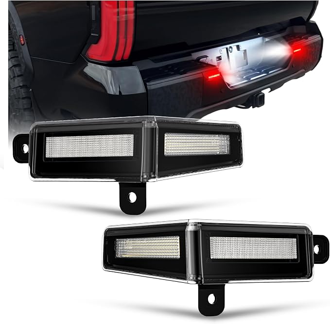 R&F Auto LED License Plate Lamps 3 in 1 tag lights for 2022-2026 T'oyota Tundra (Gen III, XK70), License Plate Lamp and Reverse/Back up/Running Lights' function included