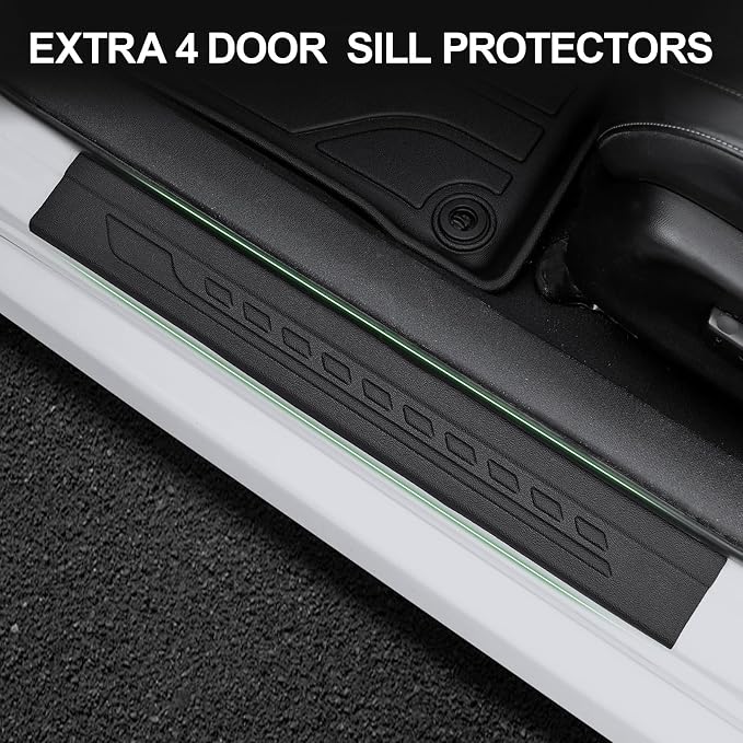 Floor Mats for 2016-2021 Honda Civic Sedan/Coupe/Type R/Insight | 2017-2021 Hatchback, All Weather Floor Liners & Door Sill Guards, Custom Fit Precise Coverage, Waterproof TPE Material