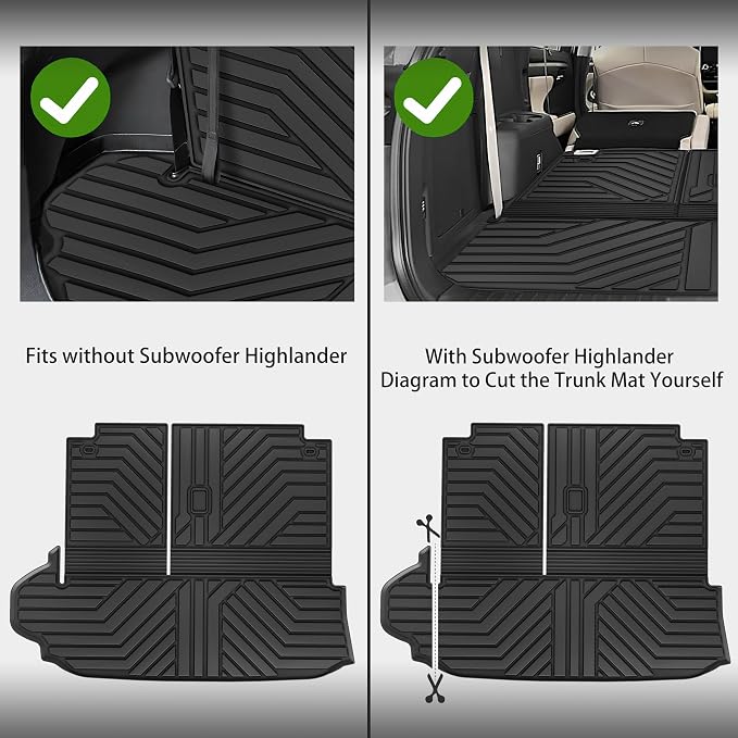 KARPAL Floor Mats for Toyota Highlander 2020-2026 7-Seats (NOT Fit Grand Highlander), Custom Fit All Weather TPE Floor Liners, 1st & 2nd Row & Cargo & Backseat Mat, Highlander Accessories