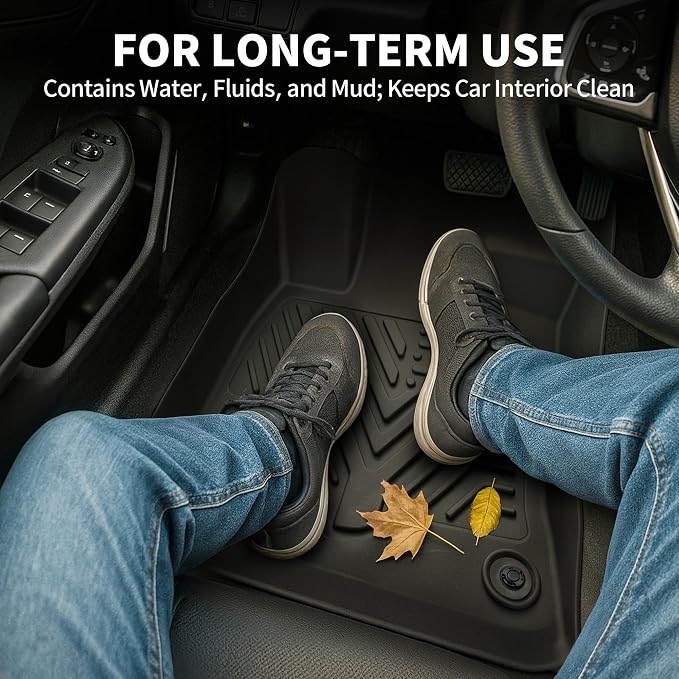 YITAMOTOR Floor Mats Fit for 2020-2026 Hyundai Sonata / 2021-2026 Kia K5 (Only FWD Models, Not for AWD/Hybrid), TPE Custom Fit All Weather Sonata Accessories for 1st & 2nd Floor Mats Set