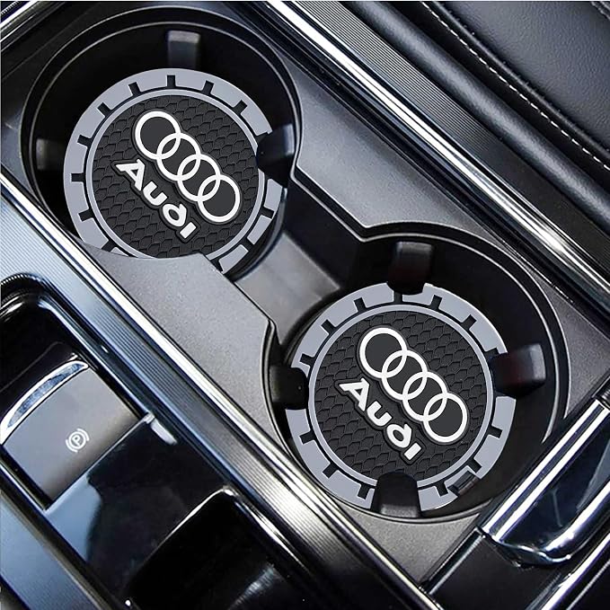 Car Cup Holder Coaster for Audi Recessed Silicone Cupholder Coaster Interior Accessories 2.75IN 2Pack