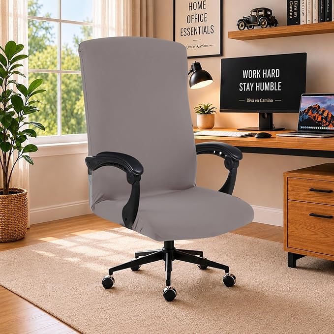 DIVA EN CAMINO DEC Durable Zipper Office Chair Cover, Stretch Soft Slipcover for Computer, Desk, or Boss Chair