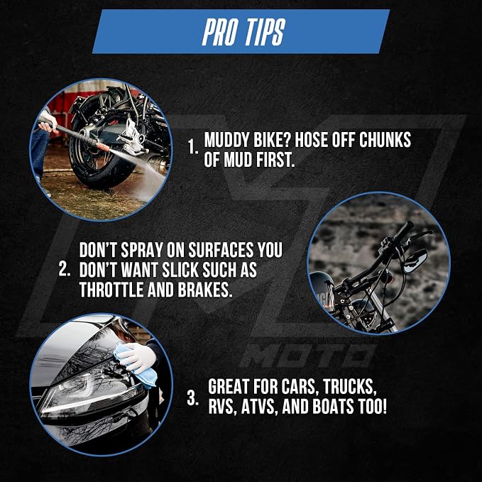 Fast Detailer Motorcycle Cleaner, Pro Polish Plus Sealer Spray, All-in-One Every Surface Motorcycle Cleaning Kit with Microfiber Cloth, Quick Detailer, 16 FL OZ