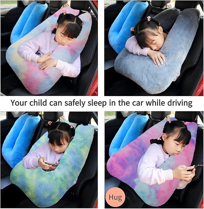 FHSGGP Travel Pillow Car Pillow Kid Car Sleeping Colorful Green | The Sleeping Aid for Adults and Kids on Road Trips Kids Travel Pillow