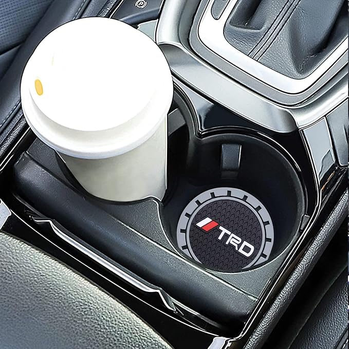 Car Cup Holder Coaster for Toyota TRD Sequoia Tundra 4Runner Recessed Silicone Cupholder Coaster Interior Accessories 2.75IN 2Pack
