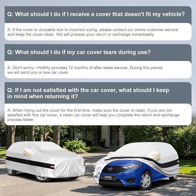 10 Layers Hatchback Car Cover Custom Fit for Honda Fit (2001-2026), Waterproof All Weather for Automobiles, Outdoor Full Cover Sun Dust Rain Protection with Cotton. Silver