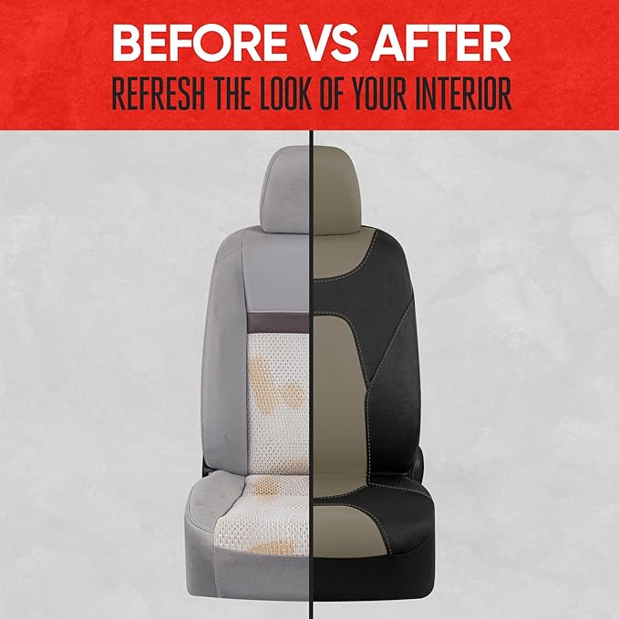 Motor Trend AquaShield Waterproof Front Seat Covers, Beige Seat Covers for Cars – Neoprene Front Car Seats Cover, SUV Seat Covers Protector - Car Interior Cover for Auto, Trucks, & Dog Owners
