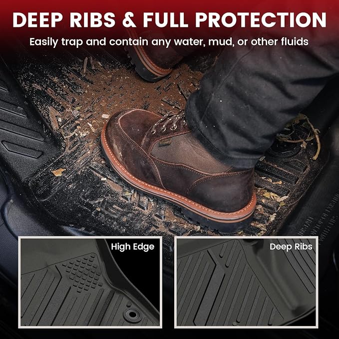 LASFIT Floor Mats & Cargo Mats for Toyota Corolla Sedan 2014-2019, All Weather TPE Custom Fit Car Liners for Toyota Corolla Accessories 1st & 2nd Row and Trunk Mats, Easy to Clean, Black