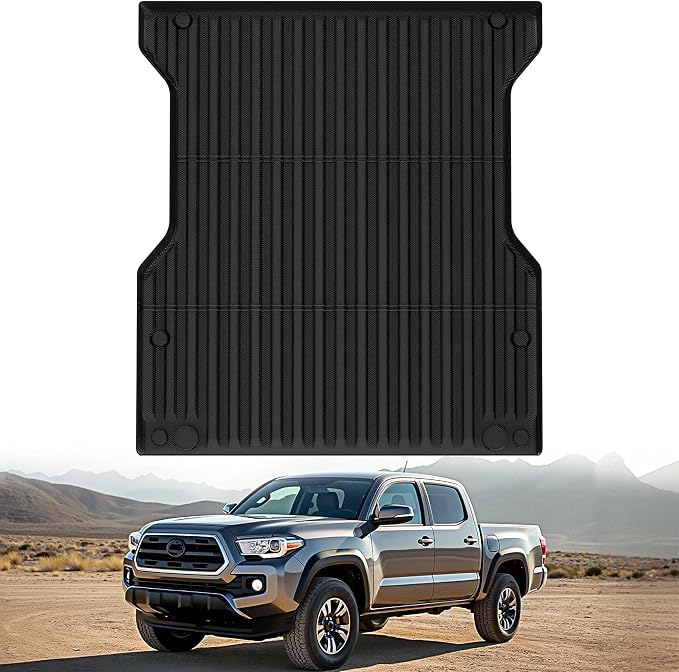 OEDRO Truck Bed Mat Fit for 2024-2026 Toyota Tacoma 5FT/5'Bed | TPE All Weather Tacoma 5FT Heavy Duty Pickup Bed Liner Accessories, (Not Fit Drop-in Liners)