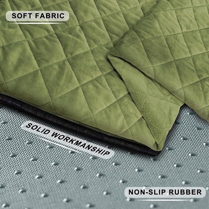 YOKYHOM Golf Cart Seat Covers, Thickened Short Plush Seat Towel Blanket with Non-Slip Backing, Soft & Heavy Duty, Fits Most 2 & 4 Passenger EZGO Yamaha Club Car, 51"x30.5", Grass Green
