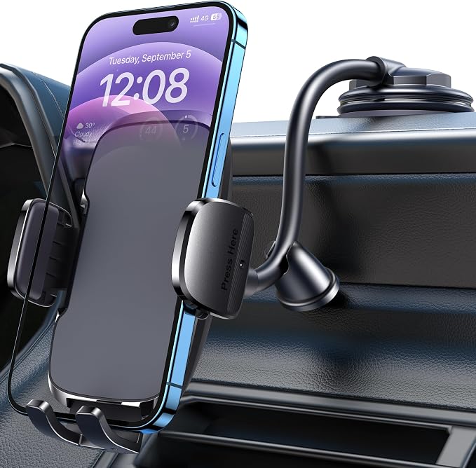 GUWEZ Phone Mount for Car Holder 6.2IN Windshield Dashboard Mounting Kits [Washable Strong Suction Cup] Cell Phone Holder Car Mounts for All iPhone Android Smartphone