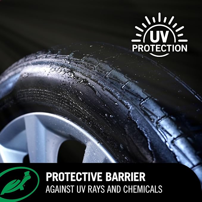 Turtle Wax Hybrid Solutions Graphene Acrylic Tire Shine Spray Coating, Long-Lasting Rich Black Shine, No-Sling, Water-Resistant Tire Dressing with UV and Dirt Repellent Protection, 23oz (Pack of 1)