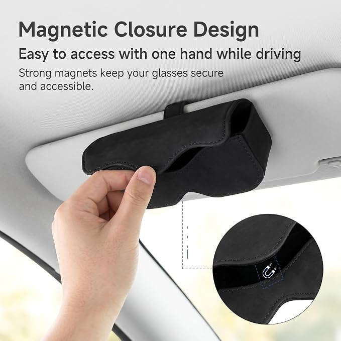 Car Seat Side Tissue Holder, Lightweight Leather Tissue Box Holder, Multi-purpose Hanging Storage Box for Sunglasses Tissues, Universal Interior Accessories for Seat Back Headrest (Black)