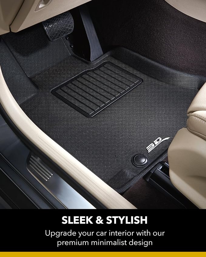 3D MAXpider Custom Fit KAGU Floor Mat (BLACK) Compatible with DODGE CHALLENGER RWD 2015-2023 - Front Row