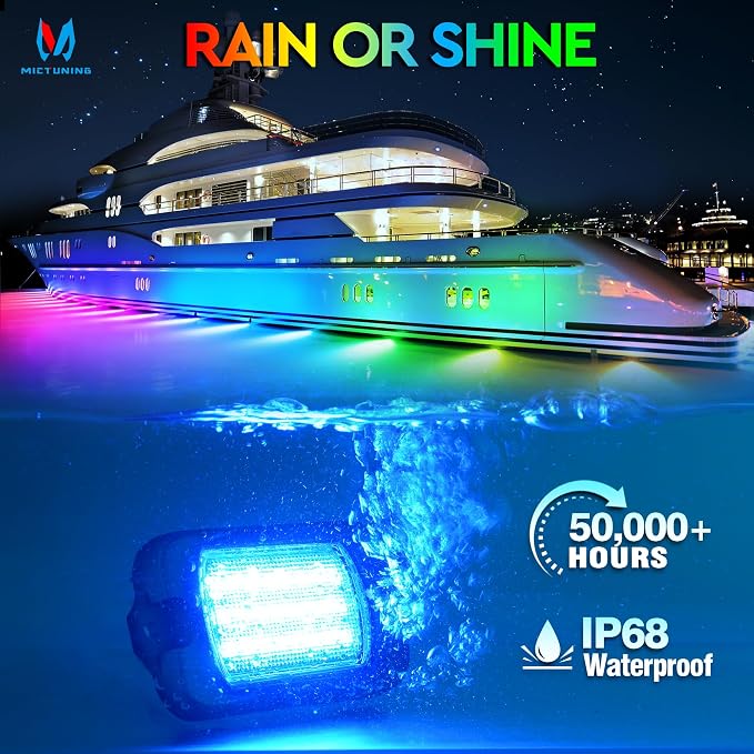 MICTUNING Q1 MAX RGB+IC Chasing Color Ultra-Bright Rock Lights 20 Pods Kits | 1000% Brighter 24 Light Chips Per Pod, Switch Wiring Kit, Aluminum Housing, IP68 Waterproof, Series/Parallel, Up to 24 Pods