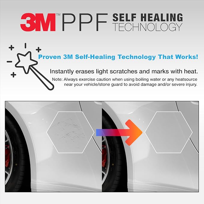 3M Clear Paint Protection Film, 8 mil PPF Vinyl Wrap with Self-Healing Technology, UV Protection, Non-Yellowing, Scratch Resistant, Glossy Finish (6 x 60in)