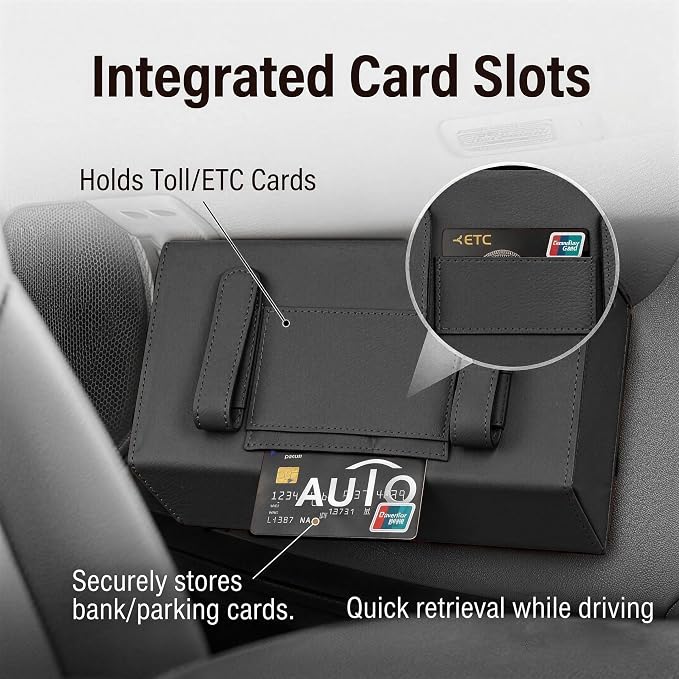 Car Visor Tissue Holder - Universal Hanging Auto Napkin Dispenser with Metal Clip, Multi-Position Tissue Box for Door or Seat Back,Premium Car Interior Accessories for Safe Driving(Black)