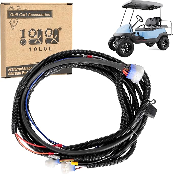 10L0L Golf Cart Bucket Harness 12V for Club Car Precedent 2008.5-Up Electric Models, 78-Inch Wire Harness, Plug & Play Installation