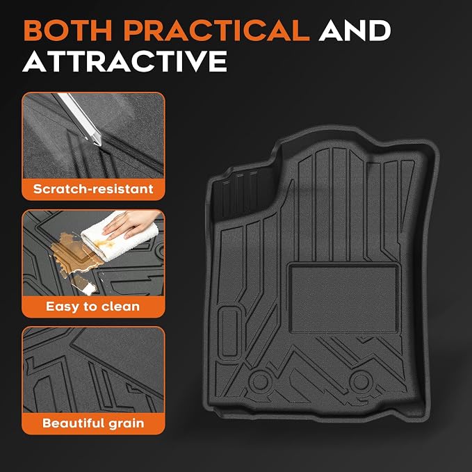 Mixsuper Floor mats for Toyota Tacoma 2016-2023 Double Cab (Only for Automatic),All Weather TPE Floor mat Protection for Tacoma SR/SR5/TRD/Limited/Trail Accessories,Car Mats & Door Sill Guards
