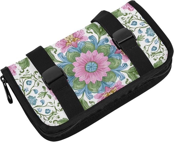 White Pink Green Flower Boho Mandala Car Tissue Holder Durable Napkin Holder Hanging Tissue Holders Case Car Tissues Bag for Sun Visor Seat Back Universal Auto