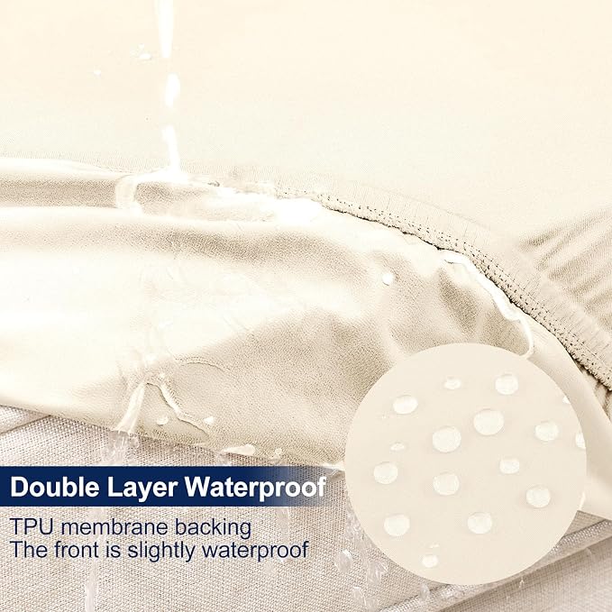 Smiry 8 Pcs Waterproof Patio Cushion Covers, Stretch Outdoor Furniture Covers