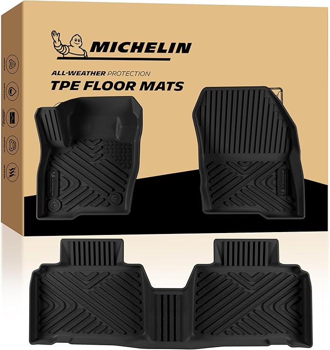 Michelin Vehicle Mats, All-Weather TPE Custom Fit Liner for 2015-2024 Ford Edge (3 Piece), Premier