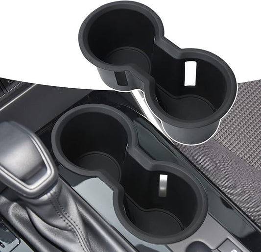 Cup Holder for 2020-2024 Toyota Highlander Center Console Cup Holder Insert Silicone Protector Mat Pad Cupholder Coaster Liner for 2021 2022 2023 Highlander Interior Decoration Accessories Black