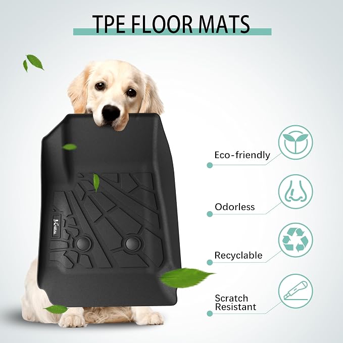 KARPAL Floor Mats for 2015-2022 Chevy Colorado/GMC Canyon Crew Cab, All-Weather TPE Custom Fit Floor Liners Cargo Liner Car Accessories