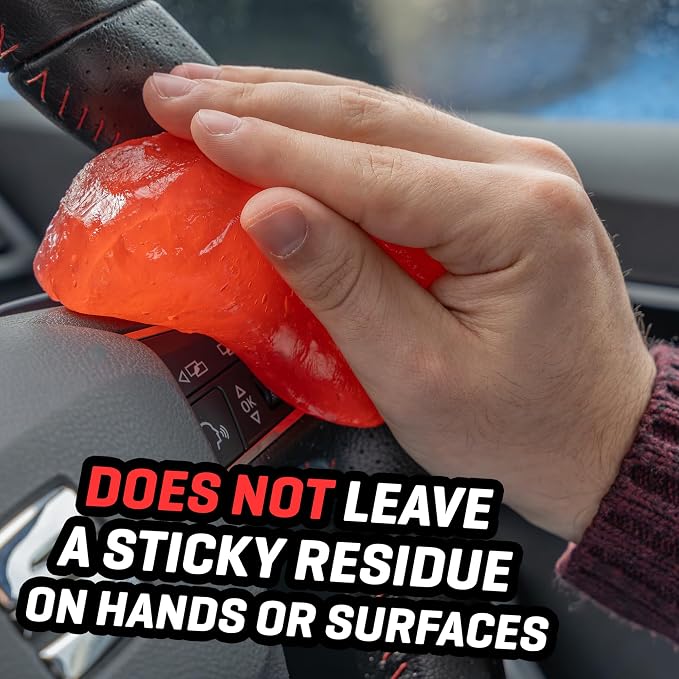 CarPlan Demon Slime 5.6 Oz - Car Interior Cleaner Gel | Putty Removes Dust & Dirt - for Detailing, Cleaning Vents, Cup Holders, Keyboards, Offices | Hot Cherry Scent (Pack of 4)