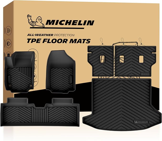 Michelin Vehicle Mats, All-Weather TPE Custom Fit Liner for 2025-2026 Chevrolet Equinox/GMC Terrain Gas (6 Piece), Premier
