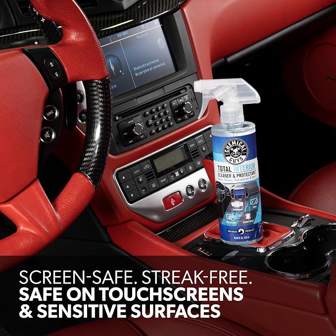 Chemical Guys Interior Detailing Bundle, Total Interior Cleaner Protectant 16 oz with VentRight Perforated Leather Cleaner & Conditioner 16 oz for Cars, Trucks, SUVs, RV Care