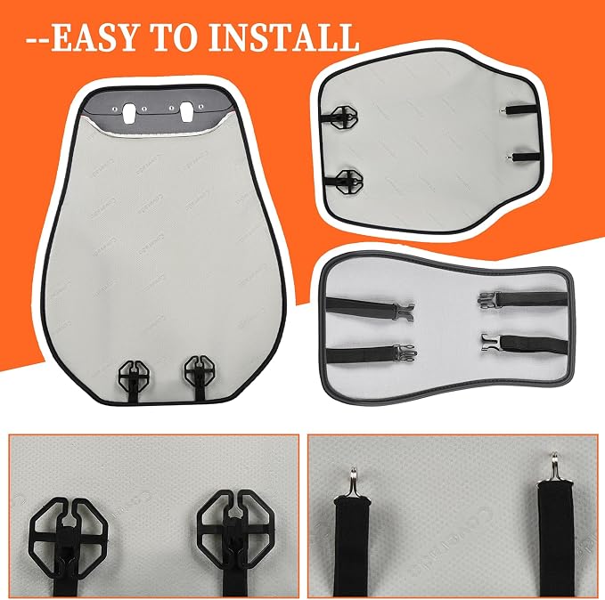 Coverado Front Seat Covers, 2PCS Waterproof Seat Covers for Cars, Car Seat Cushion Waterproof Leather Car Seat Protector, Driver Seat Cover Universal Fit for Most Sedans SUV Truck Black&White