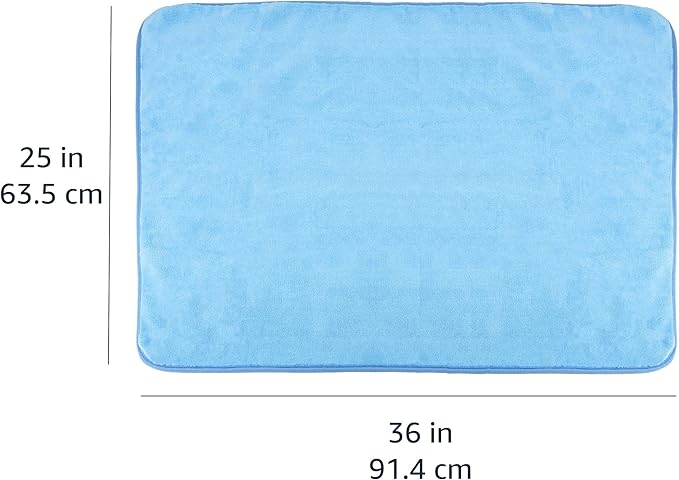 Amazon Basics Super Absorbent Microfiber Car Drying Towel, Scratch-Free, Streak-Free, Lint-Free, 36" L x 25" W, Blue (Pack of 2)