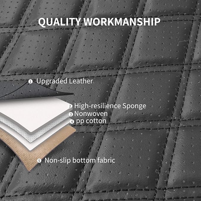 HChengkikz Front Car Seat Cover, Waterproof Nappa Leather (Gray) | Breathable, Airbag compatible, Easy to Install, Universal Fit for Most Cars, Sedans, SUVs, Vans, Trucks