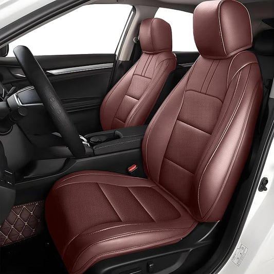AOMSAZTO Seat Covers for Honda Civic Hatchback 2022-2024 Full Set Burgundy | Custom Fit Sport LX & Hatchback Hybrid Sport Seat Covers, Water Resistant Faux Leather, Pet friendly, Anti-scratch