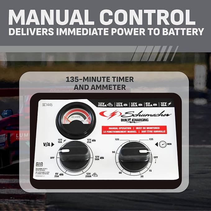 Schumacher Electric Wheeled 10A Car Battery Charger & Maintainer – SC1445