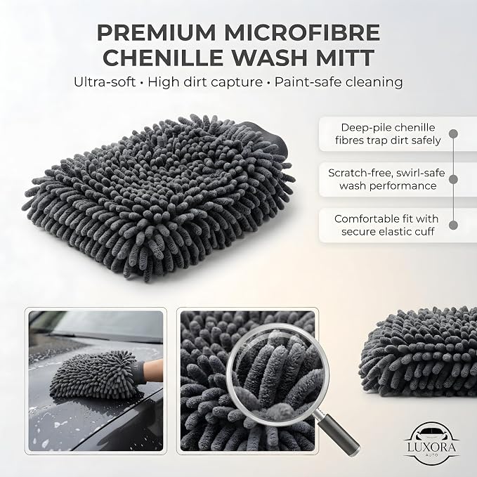 Car Cleaning Kit for Men | Premium Car Wheel Cleaning Brush, 300GSM Microfibre Waffle Weave Towels, 800GSM Coral Fleece Car Drying Towel