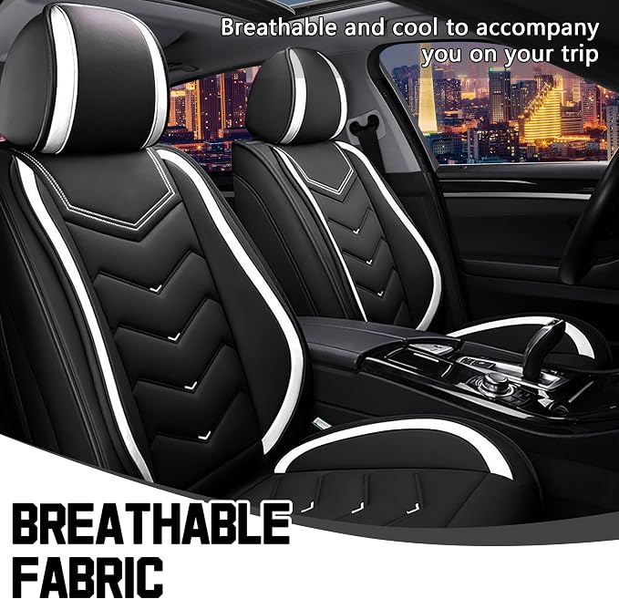 CTDS Car Seat Covers for Honda Civic 2000-2026, Stylish Sport Seat Cover, Premium Nappa Leather Car Seat Cover. Automobile Seat Covers Sets.(Standard 2 Seats/Black White)