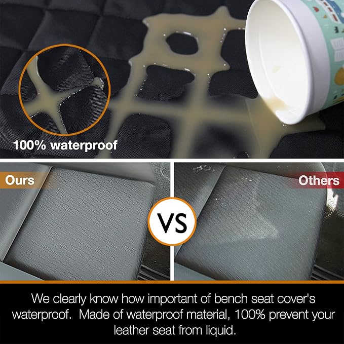 Dog Car Seat Cover for Back Seat of Trucks Ford F150/F250/Chevrolet Silverado/GMC/Ram 1500 Waterproof Truck Back Seat Cover for Kids Without Smell Heavy Duty and Nonslip Bench Seat Protector