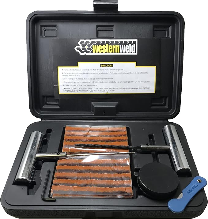 Tire Plug Kit 65 Piece - Flat Tire Repair Kit - Heavy Duty Plug Probe & Needle Tool- Fix for Car Truck Motorcycle ATV RV Jeep & More - All in One Puncture Repair Kit