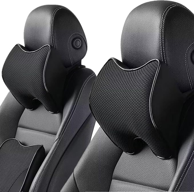 Car Neck Support Pillow Relieving Neck Fatigue Ergonomic Design 2 Pcs | Neck Pillow for 100% Soft Memory Foam