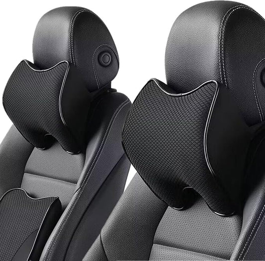 Car Neck Support Pillow Relieving Neck Fatigue Ergonomic Design 2 Pcs | Neck Pillow for 100% Soft Memory Foam