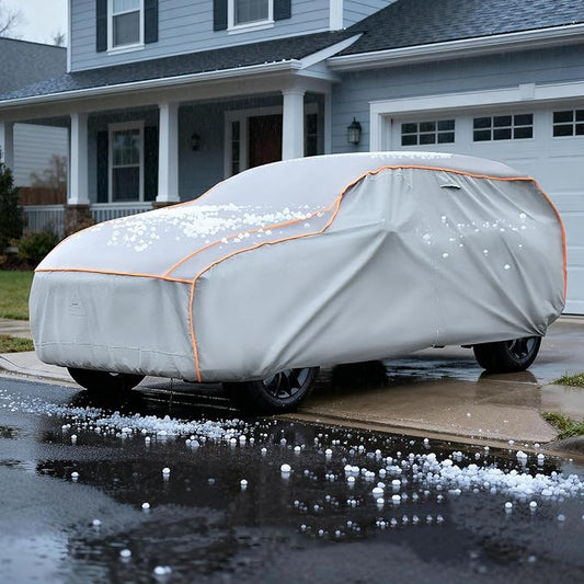 Heavy Duty Hail Protector Car Cover Fit for SUV-Length (190 Inch).Anti Hail Thickened Multi-Layered EVA Car Cover Waterproof Sun UV Rain Snow All Weather, Outdoor Protection Cover