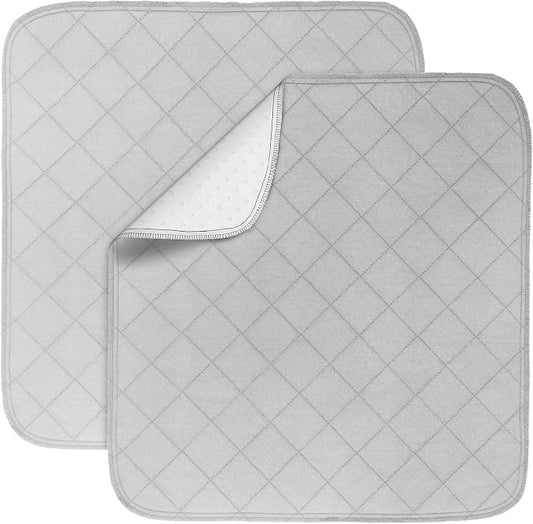 Waterproof Chair Pads for Incontinence 22" x 21", 4 Pack Non Slip Absorbent Wheelchair Reusable Seat Protector, Washable Seat Covers for Chairs, Gray